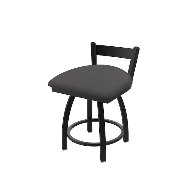 18" Low Back Swivel Vanity Stool, Black Wrinkle, Canter Storm Seat